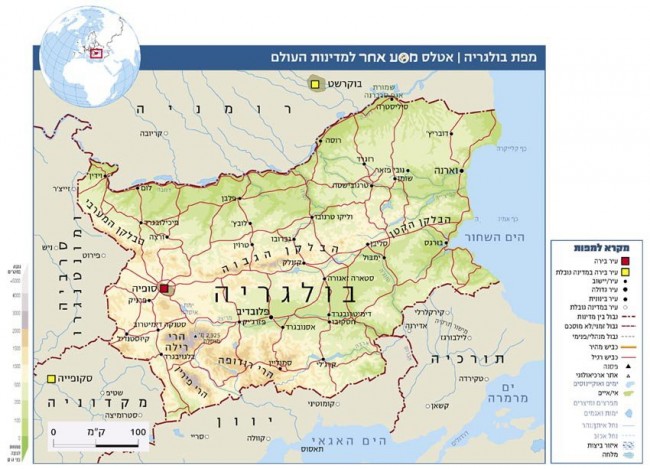 מפת בולגריה. באדיבות אתר האינטרנט של מערכת "מסע אחר".