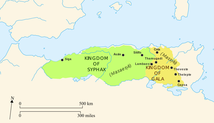 מפת נומידיה. באדיבות Wikipedia