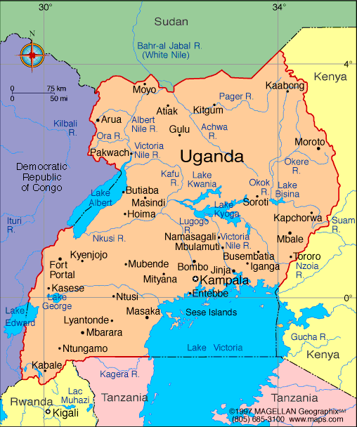 מפת אוגנדה